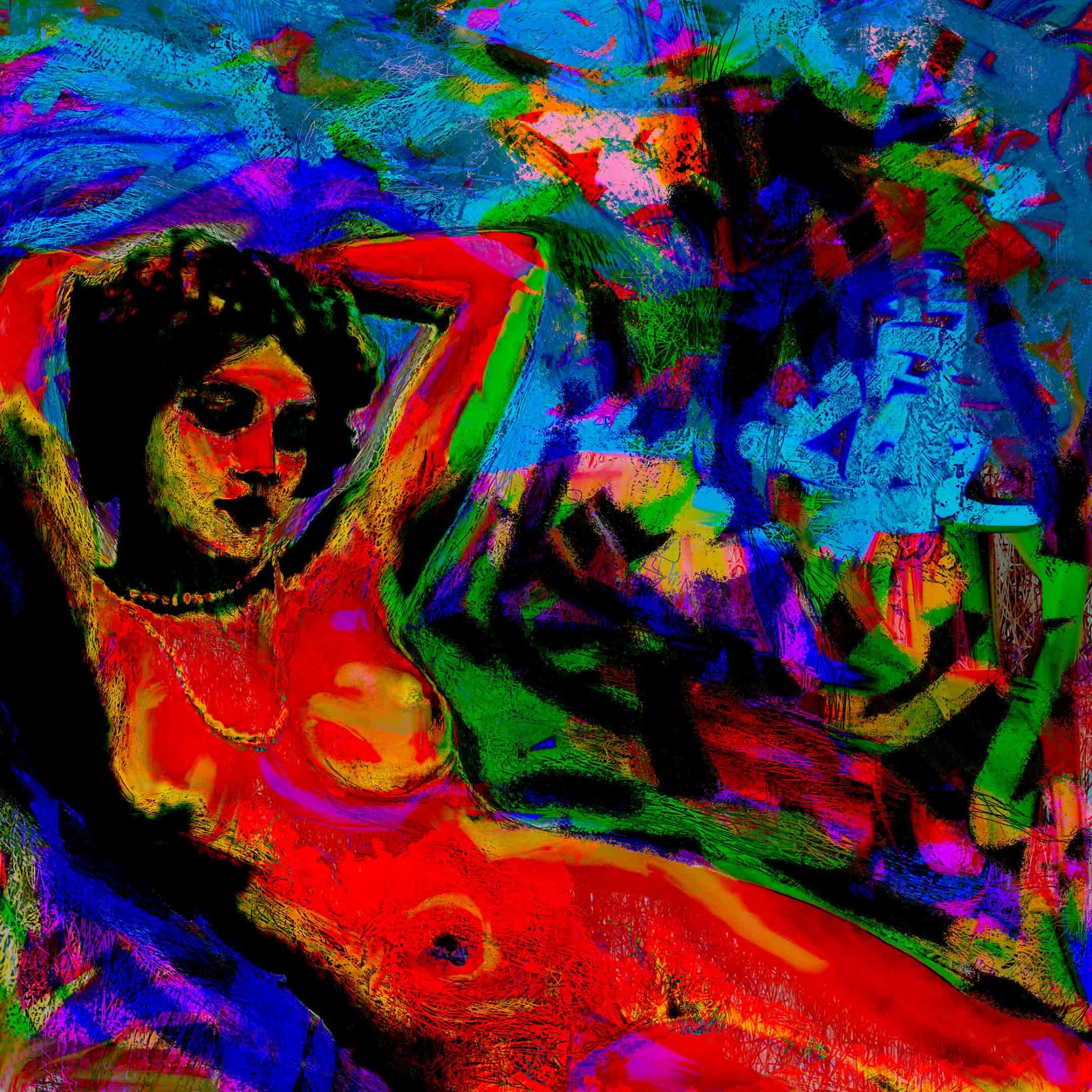 Square Study In Red 36X36